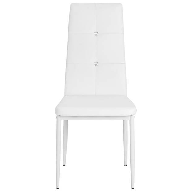 The Living Store Eetkamerstoelen - 43 x 43.5 x 96 cm - Wit Kunstleer