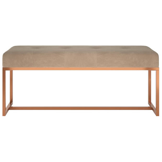 The Living Store Bank Multifunctioneel - 110x36x45 cm - Beige Fluweel