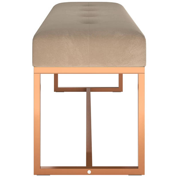 The Living Store Bank Multifunctioneel - 110x36x45 cm - Beige Fluweel