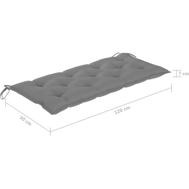 The Living Store Tuinbankkussen - Oxford stof - 120 x 50 cm - Grijs