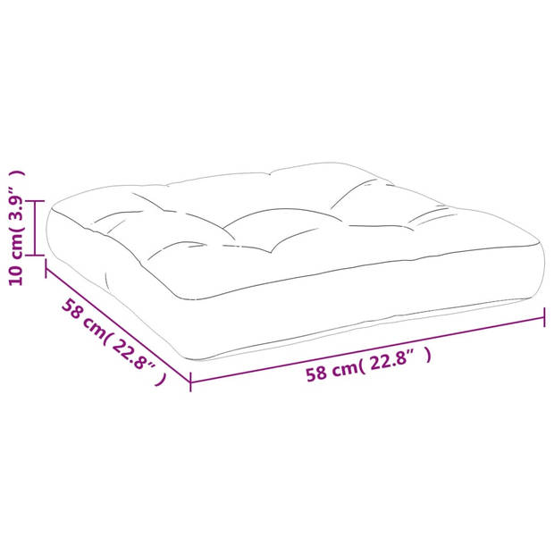 The Living Store Palletkussen - Oxford Stof - 58x58x10cm - Waterafstotend