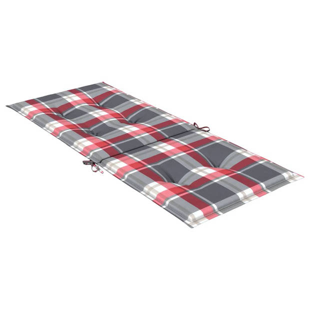 The Living Store Stoelkussens - Rood Ruitpatroon - 120 x 50 x 3 cm - Polyester