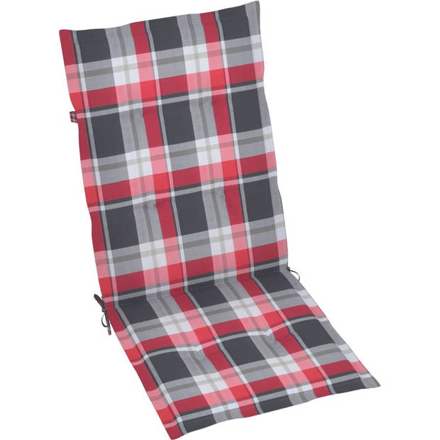 The Living Store Stoelkussens - Rood Ruitpatroon - 120 x 50 x 3 cm - Polyester