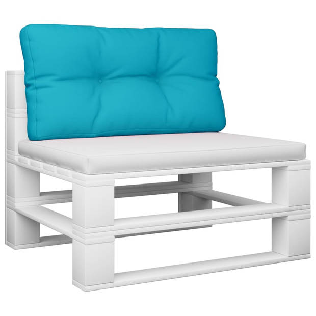 The Living Store Palletkussen - 80 x 40 x 12 cm - Turquoise - Polyester - Waterafstotend