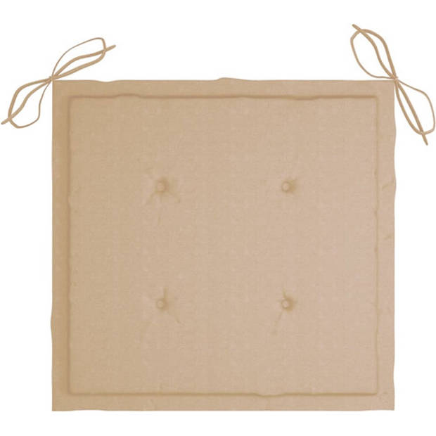 The Living Store Stoelkussens - Beige - 50 x 50 x 3 cm - Waterafstotend - Duurzaam - Zachte Vulling