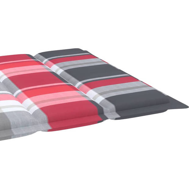 The Living Store Ligbedkussen - Oxford - 200 x 50 x 3 cm - Rood ruitpatroon - Waterafstotend