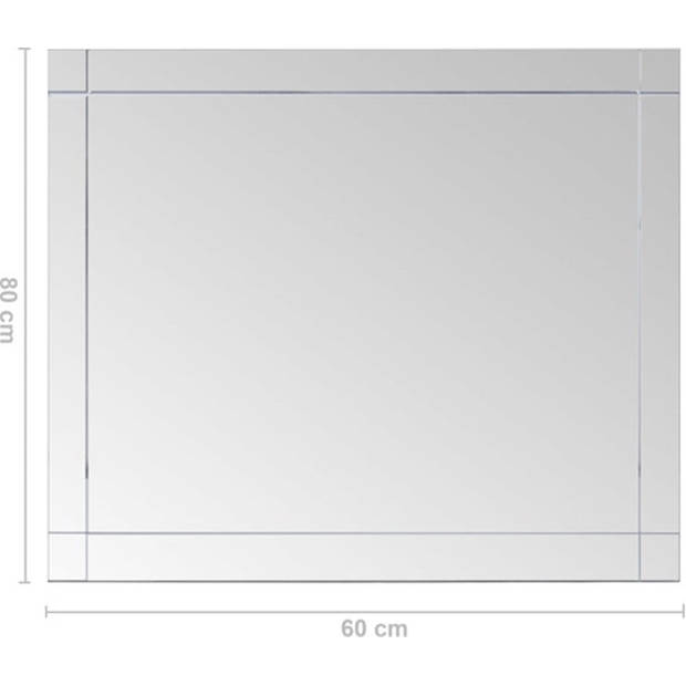 The Living Store Muurspiegel - Glas - 80 x 60 cm - 5 mm dik