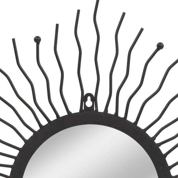 The Living Store Wandspiegel Sunburst - 80 cm - Zwart