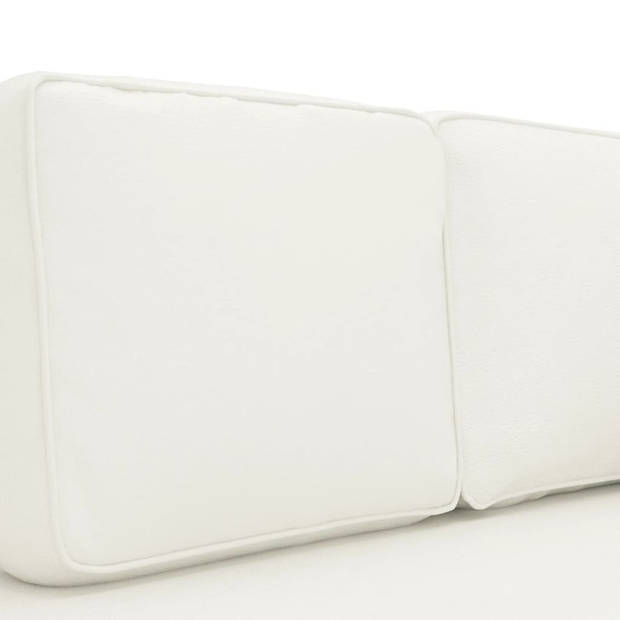 The Living Store Chaise Longue - Crème kunstleer - 118 x 55 x 57 cm - Elegant design