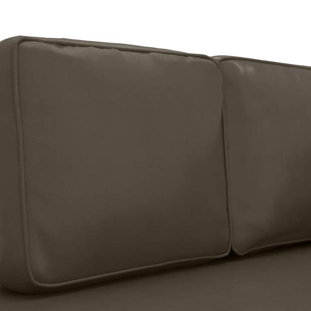 The Living Store Chaise longue - Grijs - Kunstleer - 118x55x57 cm - Comfortabel en stabiel - Inclusief handleiding