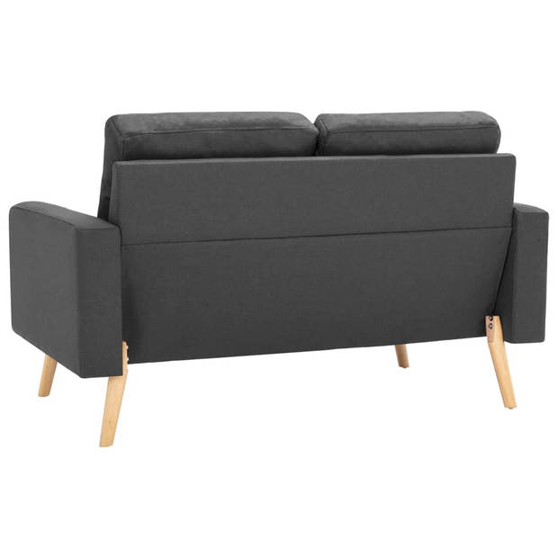 The Living Store Bankenset - Donkergrijs - 2-zitsbank 130x76x82.5cm - 3-zitsbank 184x76x82.5cm