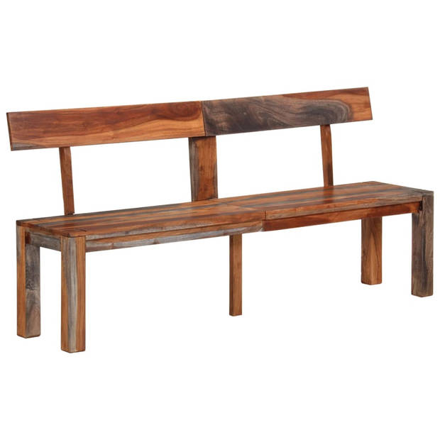 The Living Store Houten Halbank - Acaciahout - 160 x 35 x 76 cm - Bruin/grijs