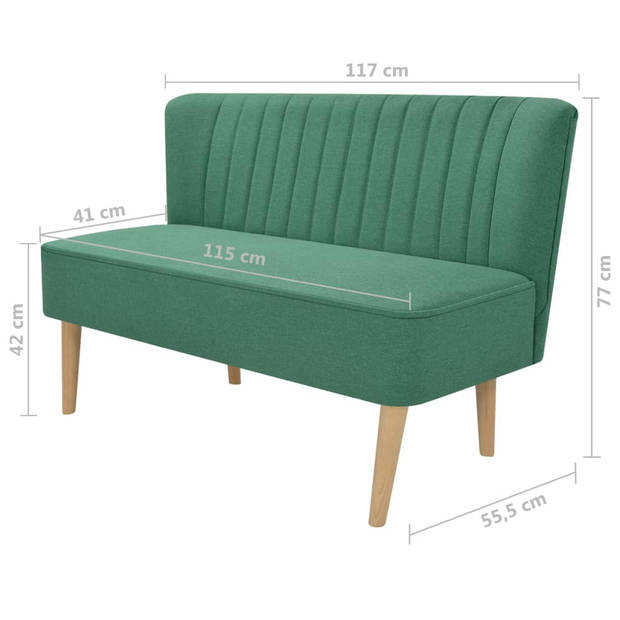 The Living Store Bank Compacte Moderne Tweezitsbank - 117 x 55.5 x 77 cm - Groen