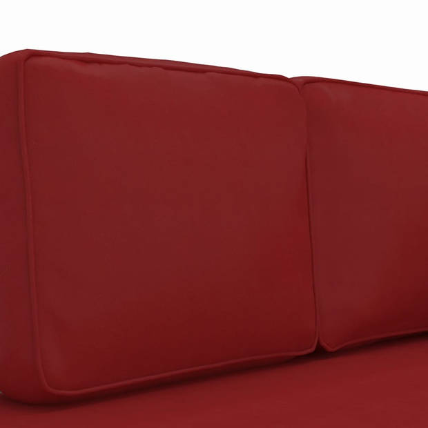 The Living Store Chaise Longue - Wijnrood - Kunstleer - 118x55x57cm