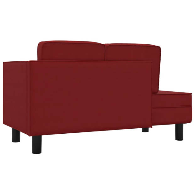 The Living Store Chaise Longue - Wijnrood - Kunstleer - 118x55x57cm