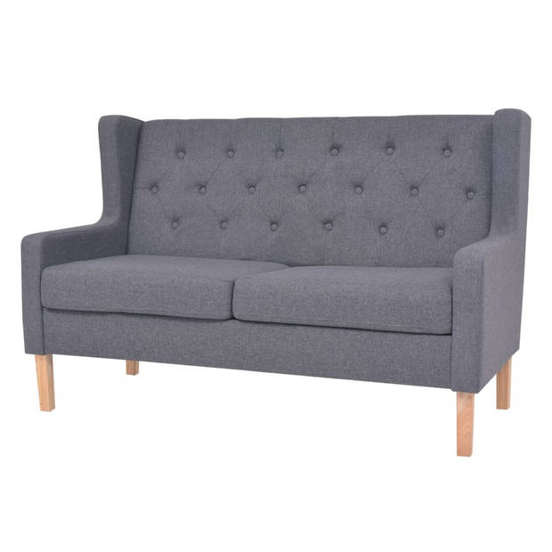 The Living Store Bankenset - Comfort - 2-zitsbank en fauteuil - grijs - massief houten frame - polyesterstof