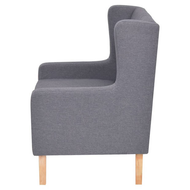 The Living Store Bankenset - Comfort - 2-zitsbank en fauteuil - grijs - massief houten frame - polyesterstof