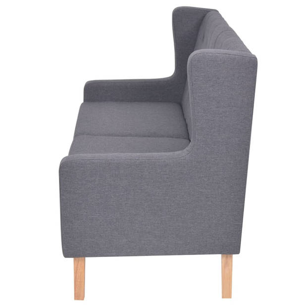 The Living Store Bankenset - Comfort - 2-zitsbank en fauteuil - grijs - massief houten frame - polyesterstof