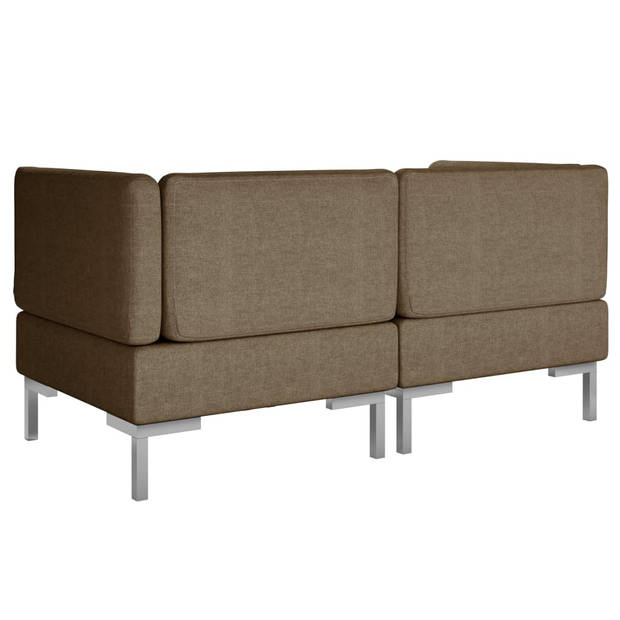 The Living Store Sectionele Hoekbank - Bruin - 65 x 65 x 65 cm - Hoogwaardig stof - Modulair