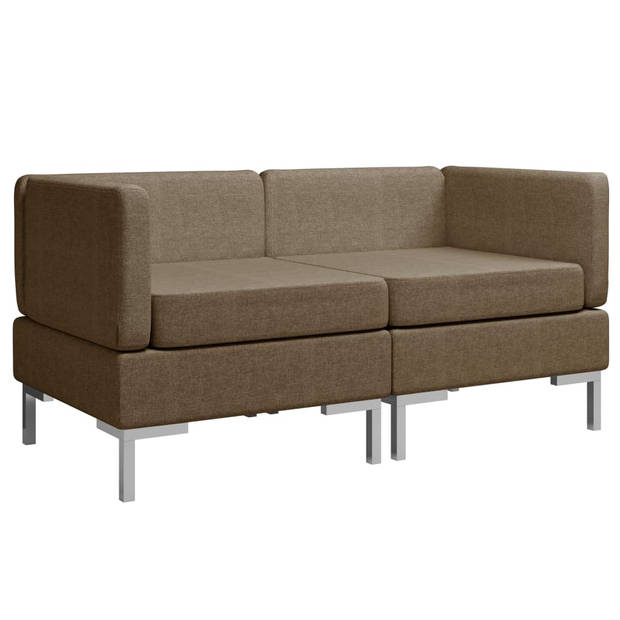 The Living Store Sectionele Hoekbank - Bruin - 65 x 65 x 65 cm - Hoogwaardig stof - Modulair