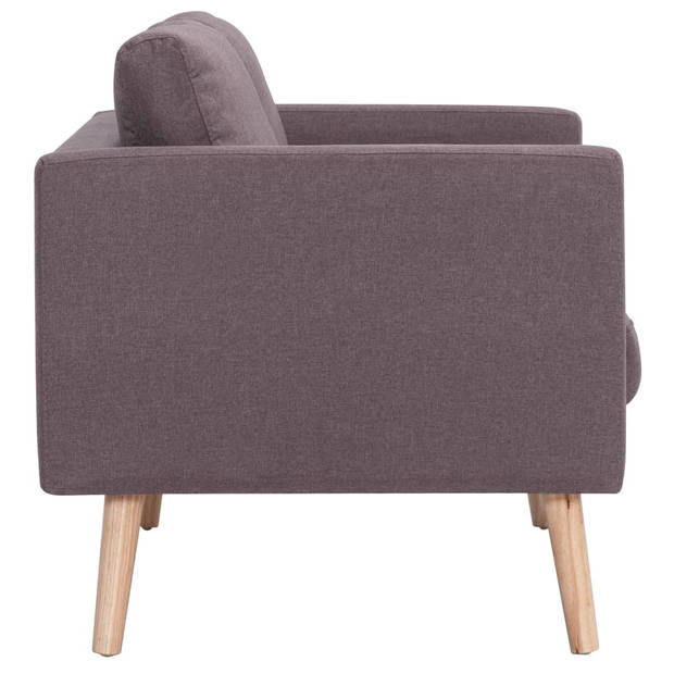 The Living Store Bankstel Montpellier - Stof - 2-zitsbank 116x70x73cm - 3-zitsbank 168x70x73cm - Taupe