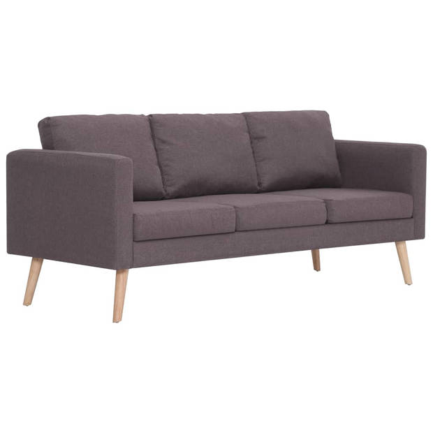 The Living Store Bankstel Montpellier - Stof - 2-zitsbank 116x70x73cm - 3-zitsbank 168x70x73cm - Taupe