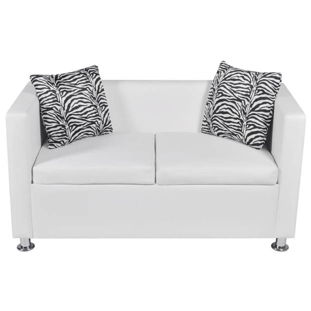 The Living Store Tweezitsbank - Kunstleer - Wit - 120 x 62.5 x 63 cm - Trendy en comfortabel