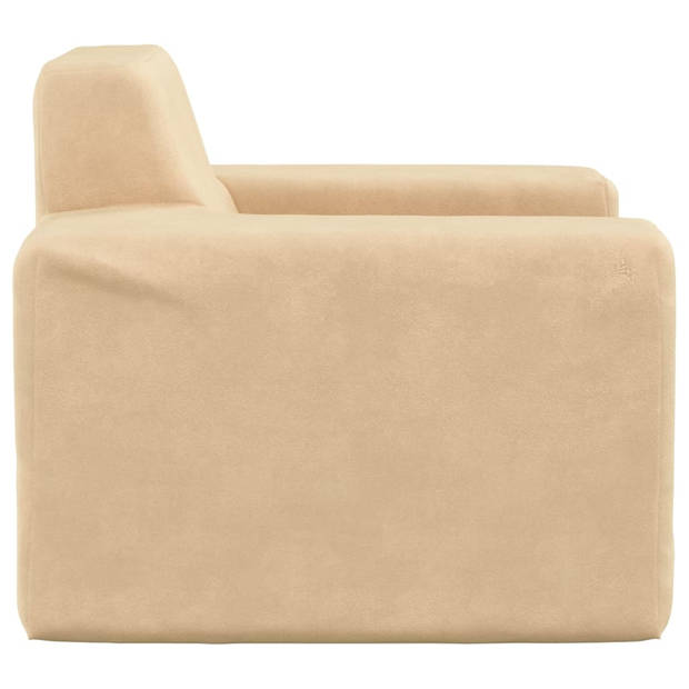 The Living Store Kinderbank Pluche - 52.5 x 39.5 x 35 cm - Crème - Afneembare hoes