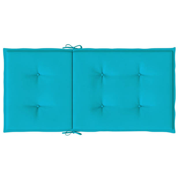 The Living Store Stoelkussens Lage Rug - 100x50x4 cm - Turquoise - Polyester - Waterproof