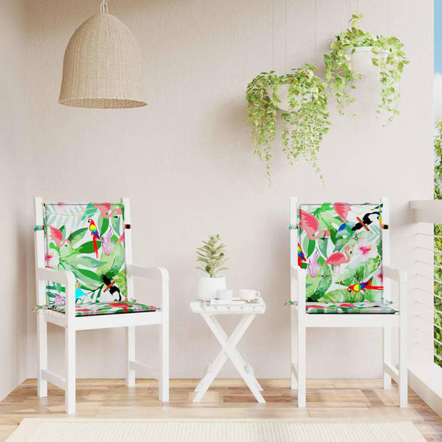 The Living Store Stoelkussen Set - Lage Rug - 100 x 50 x 4 cm - Polyester
