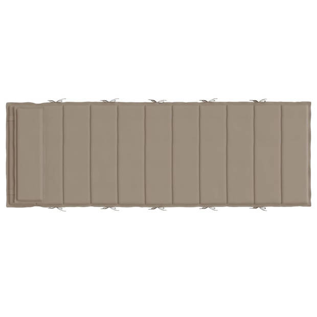 The Living Store Ligbedkussen 180x60x3 cm oxford stof taupe - Stoelkussen