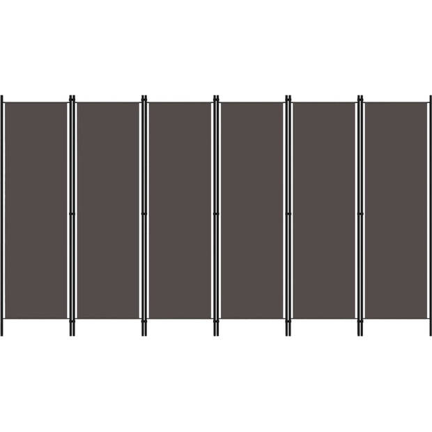 The Living Store Kamerscherm met 6 panelen 300x180 cm antraciet - Kamerscherm