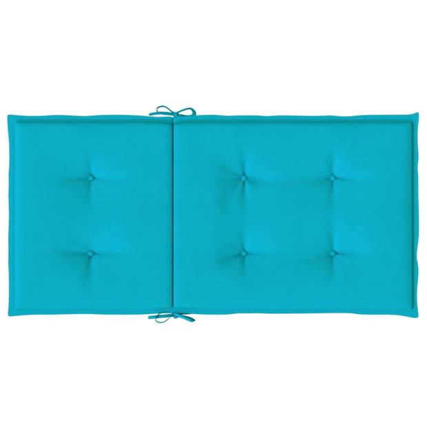 The Living Store Stoelkussen met Lage Rug - Turquoise - 100x50x4 cm - Waterafstotend