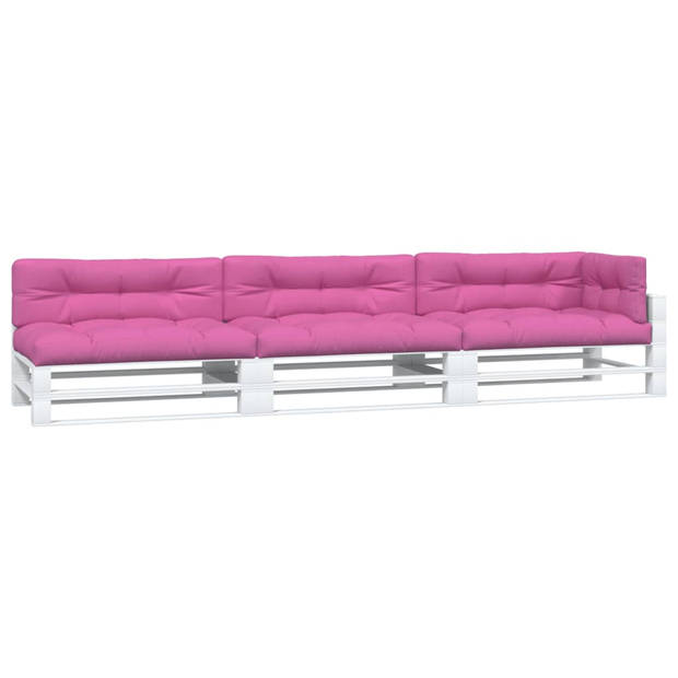 vidaXL Palletkussens 7 st stof roze