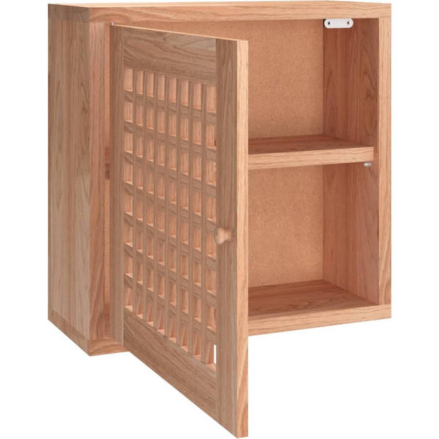 The Living Store Wandkast - - Hout - 42x18x42 cm - Massief walnotenhout