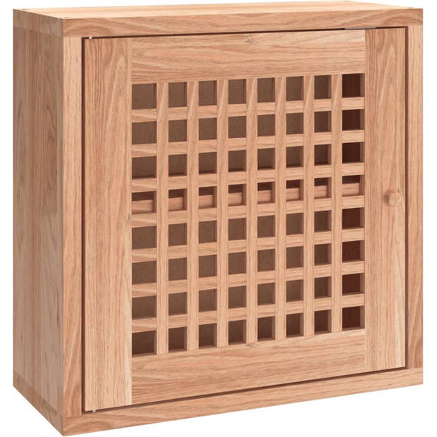 The Living Store Wandkast - - Hout - 42x18x42 cm - Massief walnotenhout