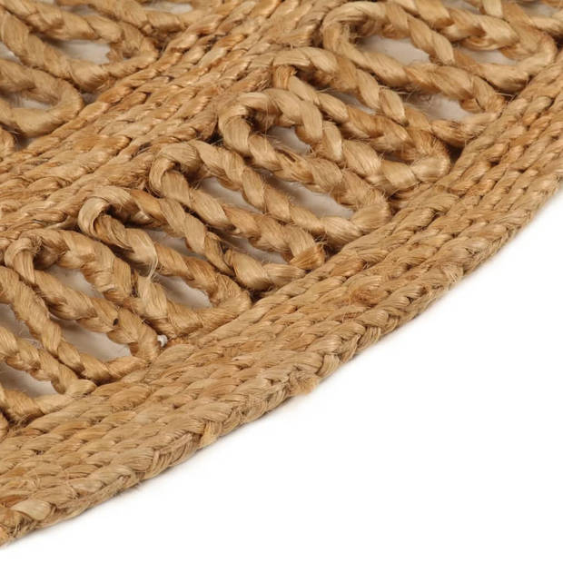 The Living Store Gevlochten Jute Tapijt - 90 cm - 2700 g/m² - Natuurlijke Jute Toon