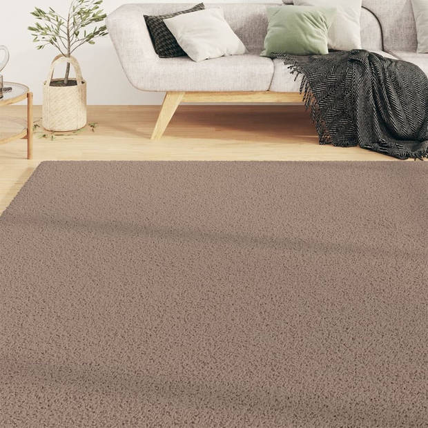 The Living Store Shaggy Vloerkleed - 160 x 230 cm - Beige - 100% PP - 30 mm poolhoogte