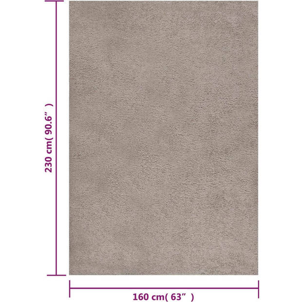 The Living Store Shaggy Vloerkleed - 160 x 230 cm - Beige - 100% PP - 30 mm poolhoogte