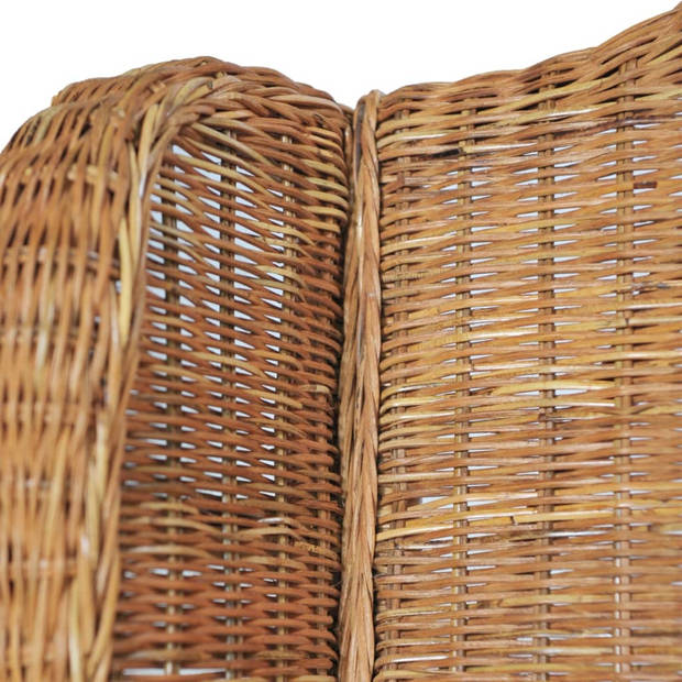 The Living Store Rattan Stoel - Lichtbruin - 82 x 66 x 92 cm - inclusief kussen