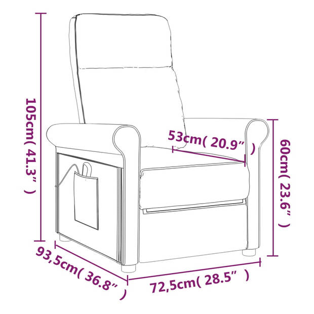 The Living Store Massagefauteuil - Verstelbaar - 72.5 x 93.5 x 105 cm - Zwart