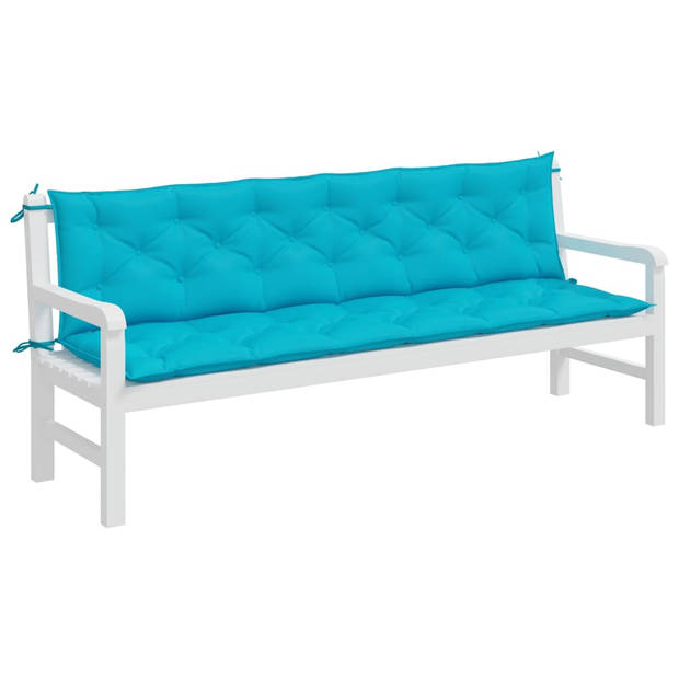 The Living Store Tuinbankkussens - Polyester - 200x50x7 cm - Turquoise