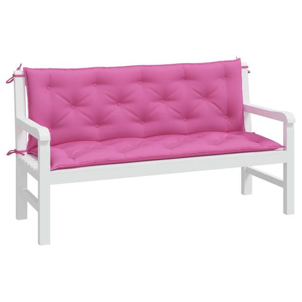 The Living Store Tuinbankkussens - 150 x 50 x 7 cm - Polyester - Roze