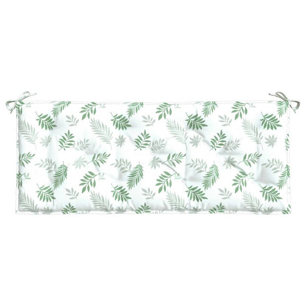 The Living Store Tuinbankkussens - Polyester - 120 x 50 x 7 cm - Met bladpatroon