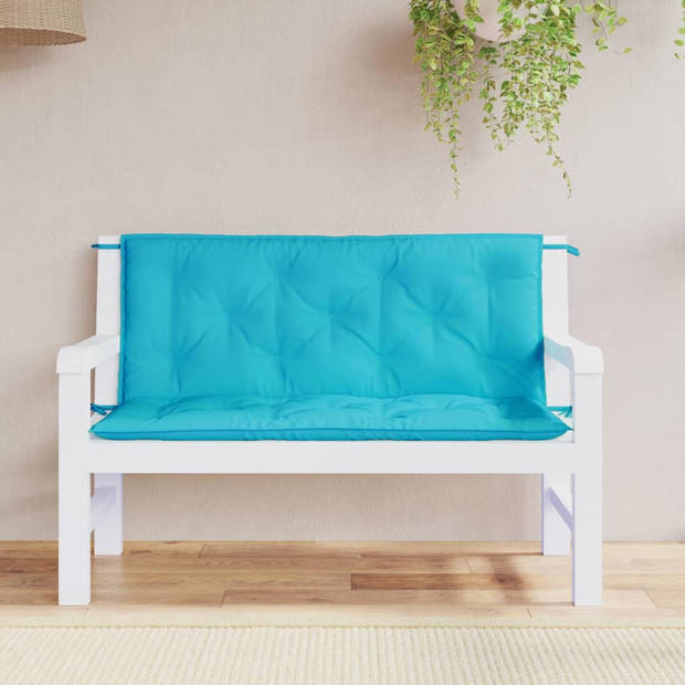 The Living Store Tuinbankkussens - Polyester - 120x50x7 cm - Turquoise