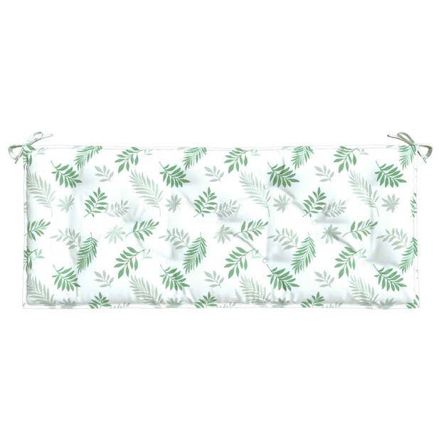 The Living Store Tuinbankkussen - 120 x 50 x 7 cm - Polyester - Waterafstotend - Met bladpatroon