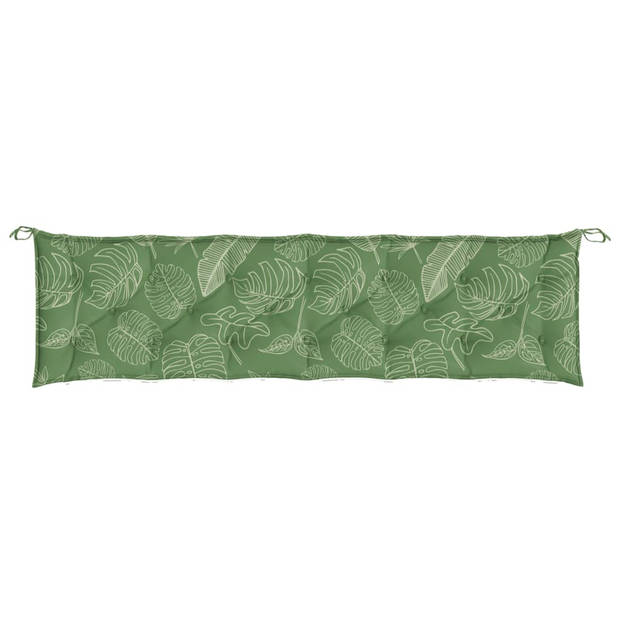 The Living Store Tuinbankkussen - Polyester - 200x50x7 cm - Met bladpatroon