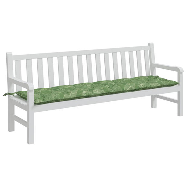 The Living Store Tuinbankkussen - Polyester - 200x50x7 cm - Met bladpatroon