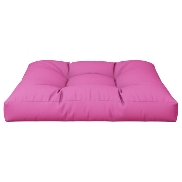 The Living Store Palletkussen - 80 x 80 x 12 cm - Polyester - Roze