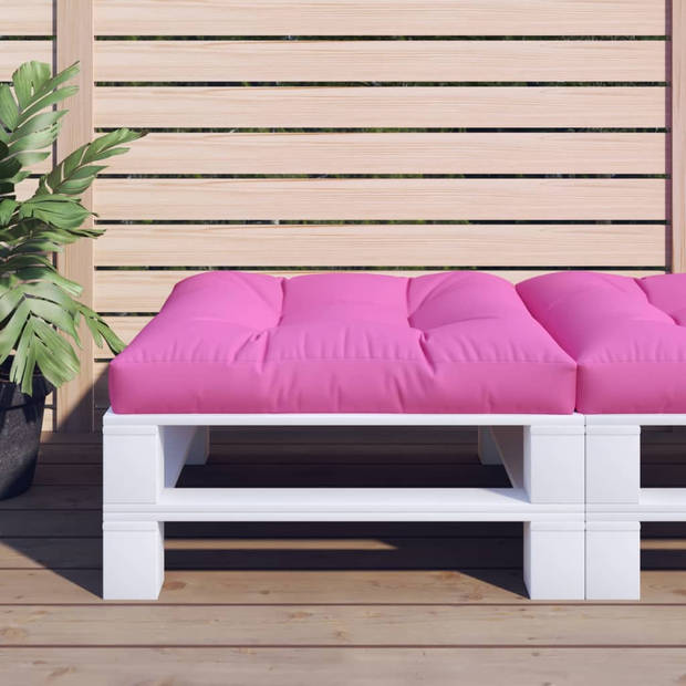 The Living Store Palletkussen - 70 x 70 x 12 cm - Roze